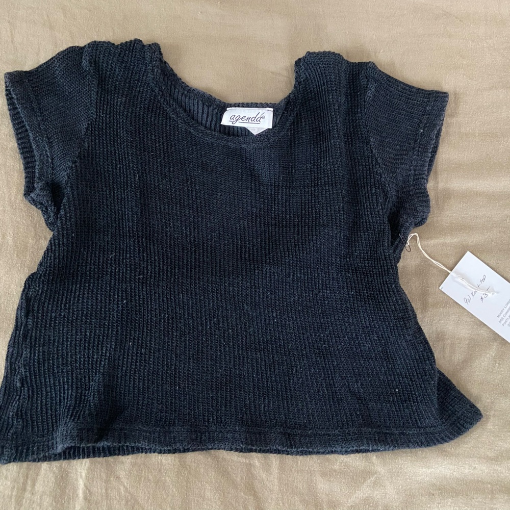Vintage Black Knit Top
